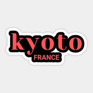 Kyoto Japan Simple Red Text Design Sticker